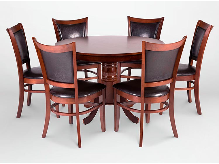 JUEGO DE COMEDOR CIC CALABRIA CHOCOLATE 6S 1