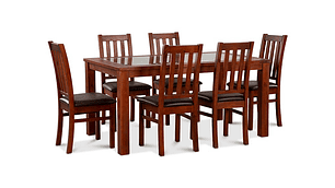 JUEGO DE COMEDOR CIC ÑUBLE PU 6 SILLAS CHOCOLATE