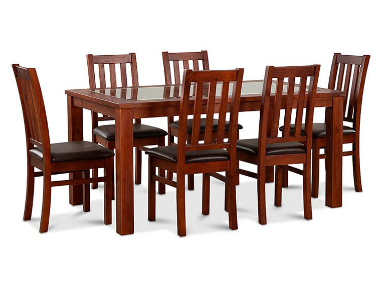 JUEGO DE COMEDOR CIC ÑUBLE PU 6 SILLAS CHOCOLATE 1