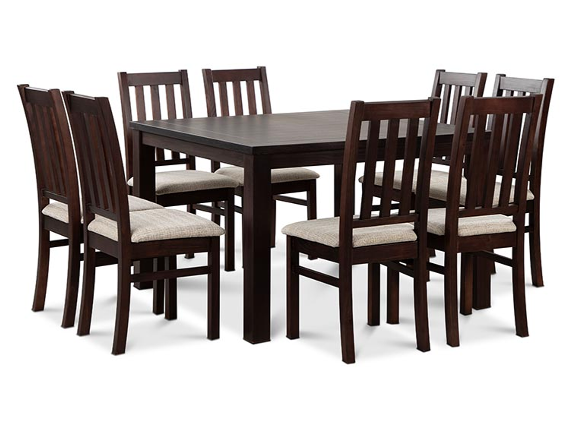 JUEGO DE COMEDOR CIC ÑUBLE 8 SILLAS CHOCOLATE BEIGE 1