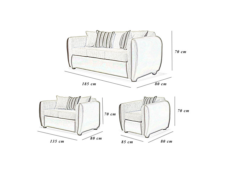 JUEGO DE LIVING ELEGANT DETAIL OKLAHOMA TELA PU 321 3