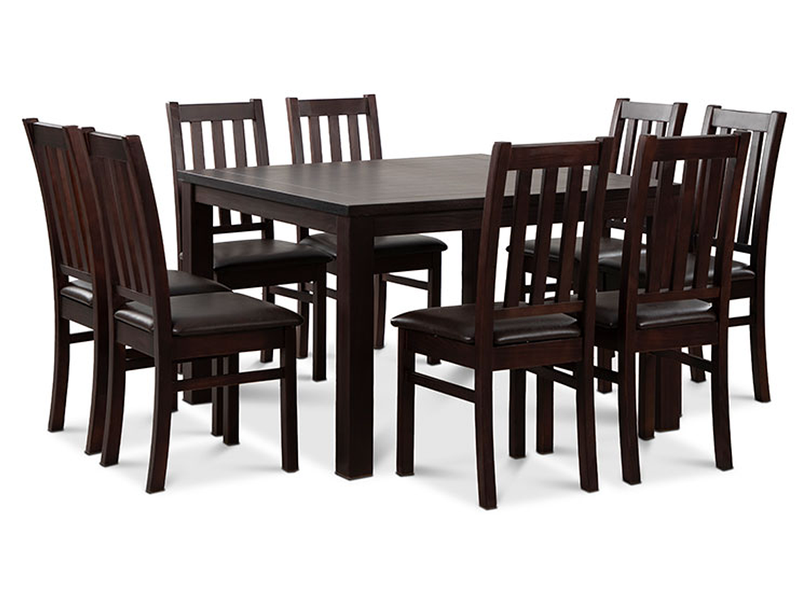 JUEGO DE COMEDOR CIC ÑUBLE 8 SILLAS CHOCOLATE NEGRO 3