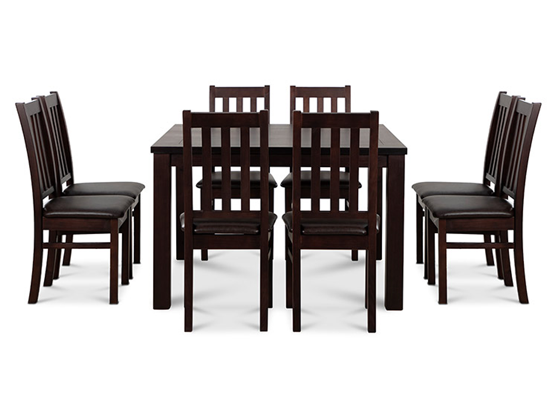 JUEGO DE COMEDOR CIC ÑUBLE 8 SILLAS CHOCOLATE NEGRO 4