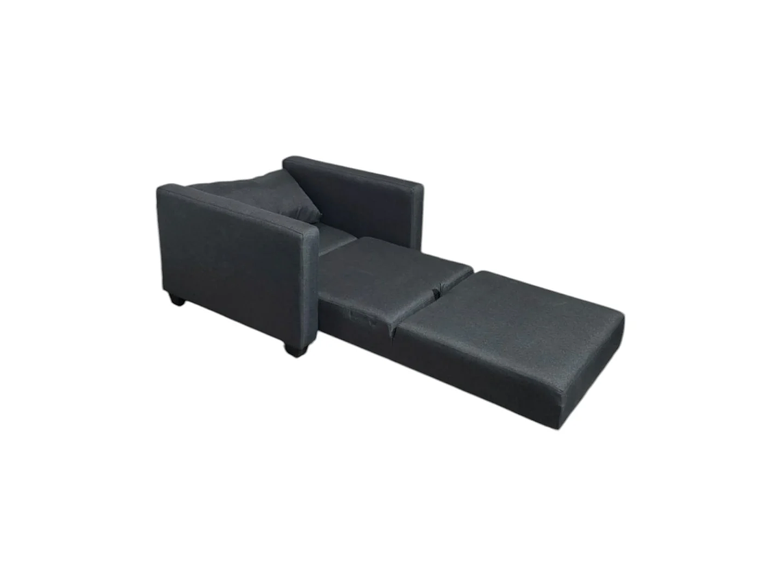 SOFA CAMA MULTIFUNCIONAL DE UN CUERPO LINO GRIS OSCURO 2