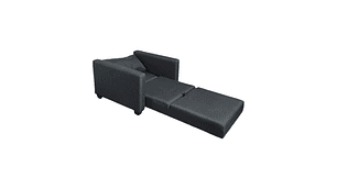 SOFA CAMA MULTIFUNCIONAL DE UN CUERPO LINO GRIS OSCURO