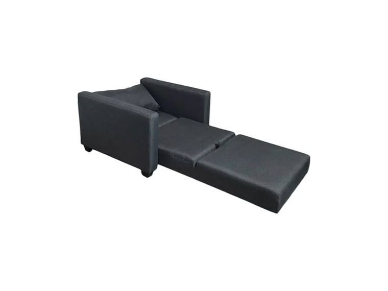 SOFA CAMA MULTIFUNCIONAL DE UN CUERPO LINO GRIS OSCURO 2