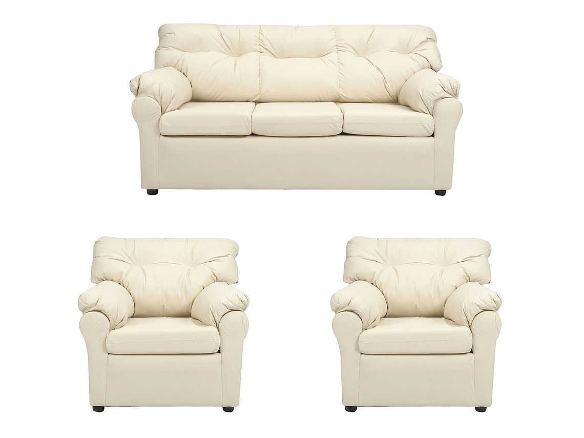 LIVING MUEBLES AMÉRICA 311 CUERO BEIGE 1