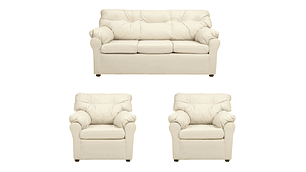 LIVING MUEBLES AMÉRICA 311 CUERO BEIGE