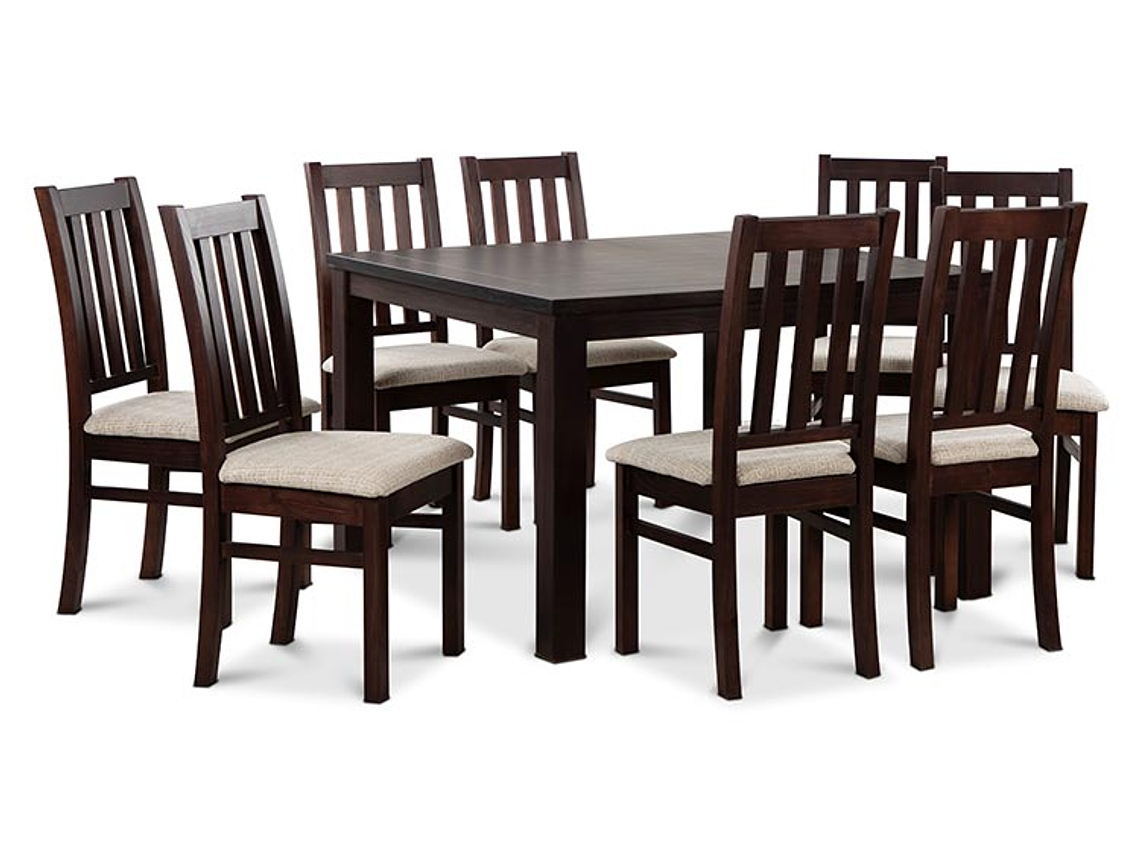 JUEGO DE COMEDOR CIC ÑUBLE 8 SILLAS CHOCOLATE BEIGE 8