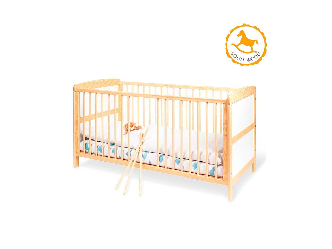 CUNA DE MADERA FLORIAN 70X140+COLCHÓN 1