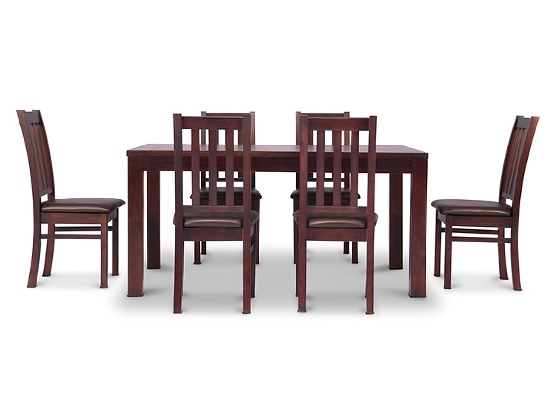 JUEGO DE COMEDOR CIC ÑUBLE PU 6 SILLAS CHOCOLATE 1