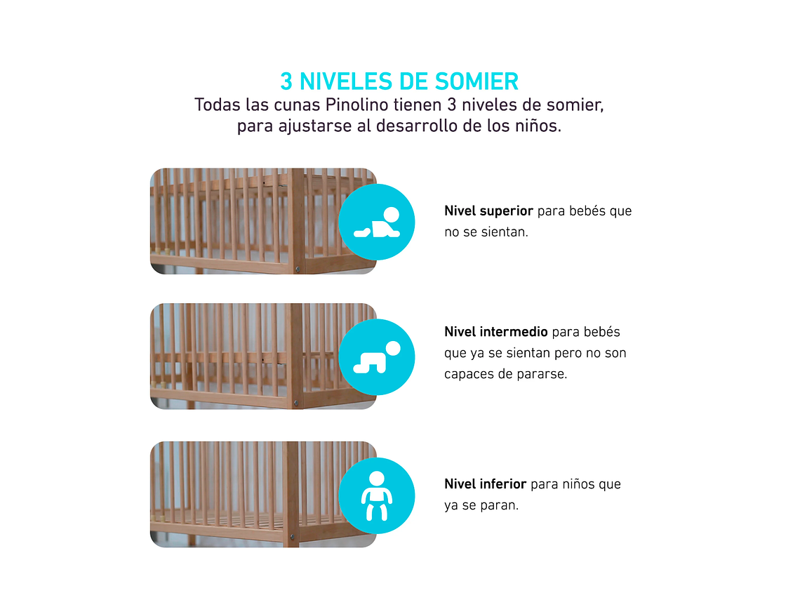 CUNA DE MADERA FLORIAN 70X140+COLCHÓN 4