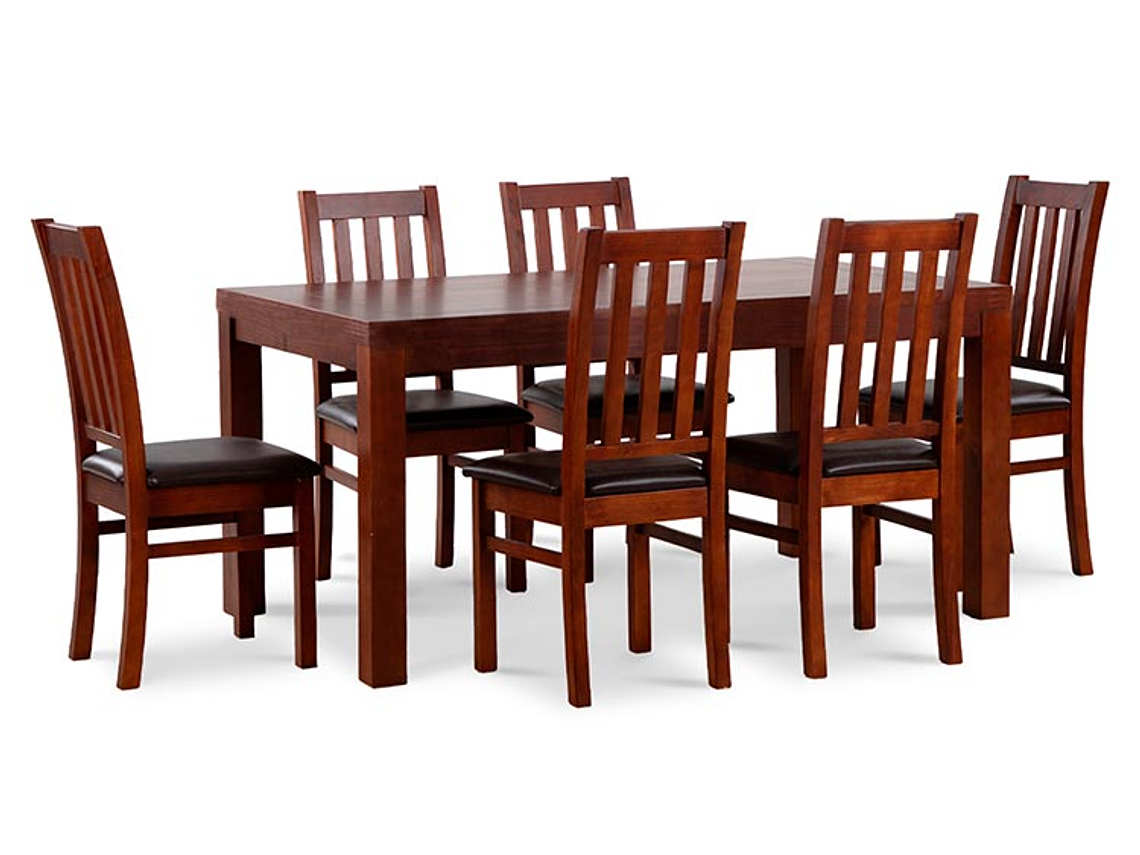  JUEGO DE COMEDOR CIC ÑUBLE PU 6 SILLAS CHOCOLATE 7