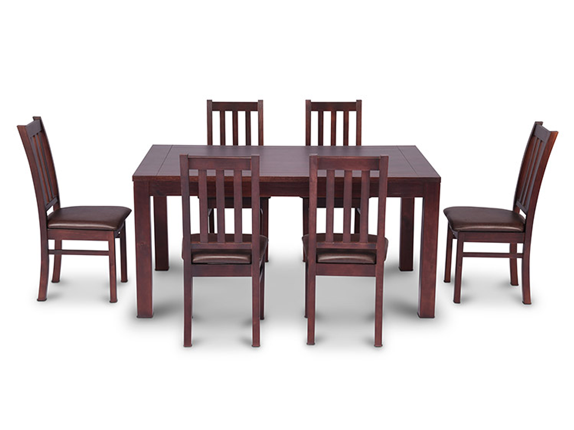 JUEGO DE COMEDOR CIC ÑUBLE PU 6 SILLAS CHOCOLATE 5