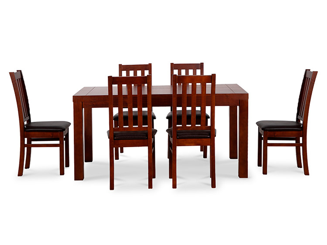  JUEGO DE COMEDOR CIC ÑUBLE PU 6 SILLAS CHOCOLATE 8