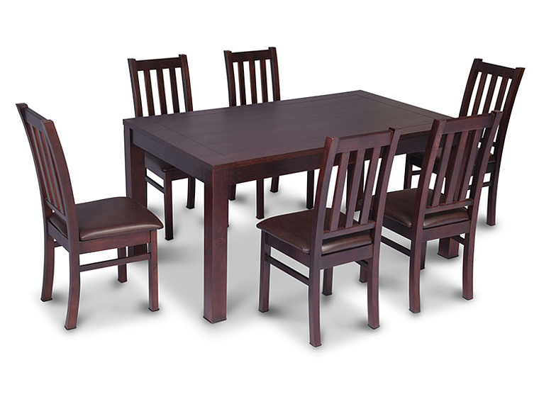 JUEGO DE COMEDOR CIC ÑUBLE PU 6 SILLAS CHOCOLATE 7