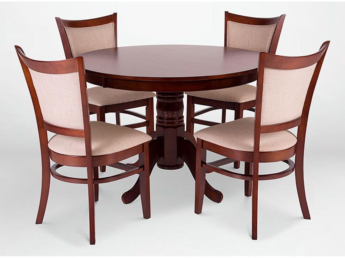 JUEGO DE COMEDOR CIC CALABRIA 4 SILLAS ARENA CHOCOLATE 1