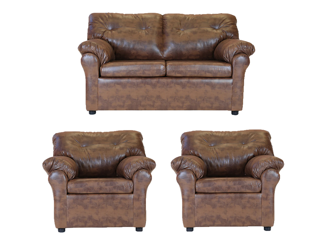 LIVING MUEBLES AMÉRICA 211 CUERO CARAMELO 1