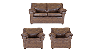 LIVING MUEBLES AMÉRICA 211 CUERO CARAMELO