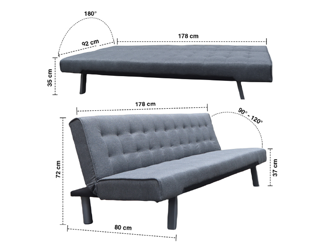 FUTÓN PARKER 3 CUERPOS GRIS 2