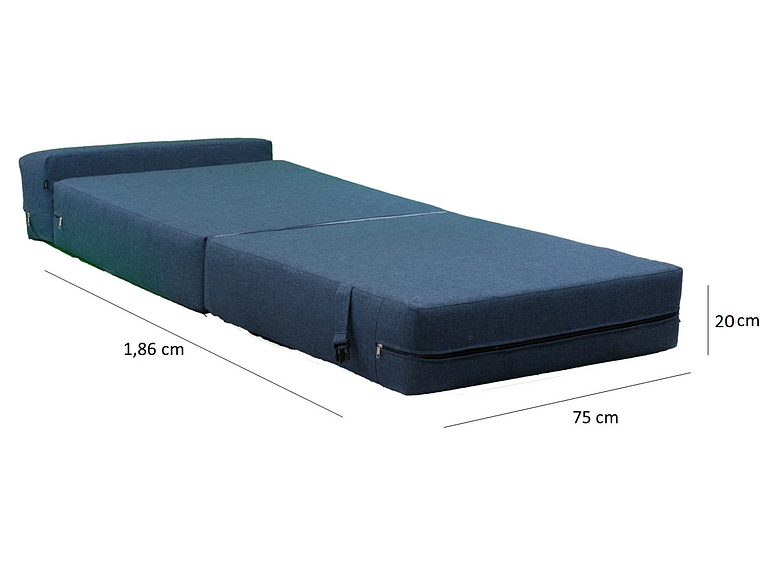 SOFÁ GAEX ESPUMA LINO AZUL CAMA 1