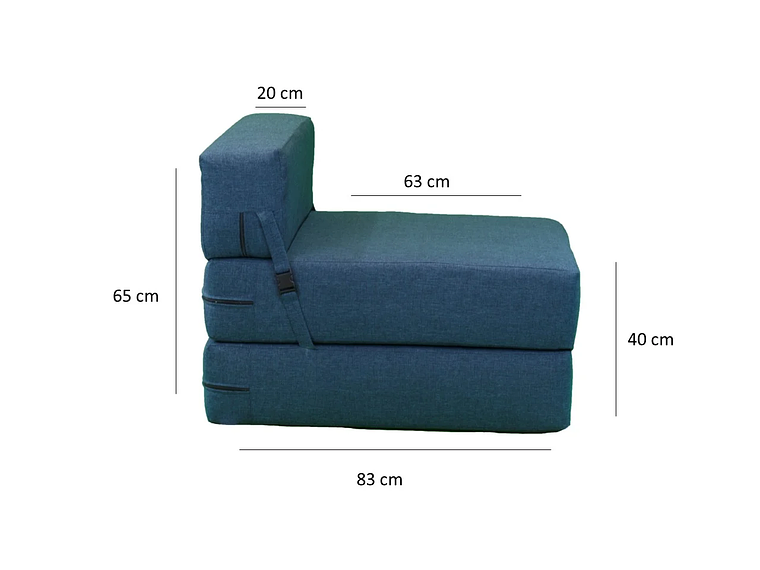 SOFÁ GAEX ESPUMA LINO AZUL CAMA 3