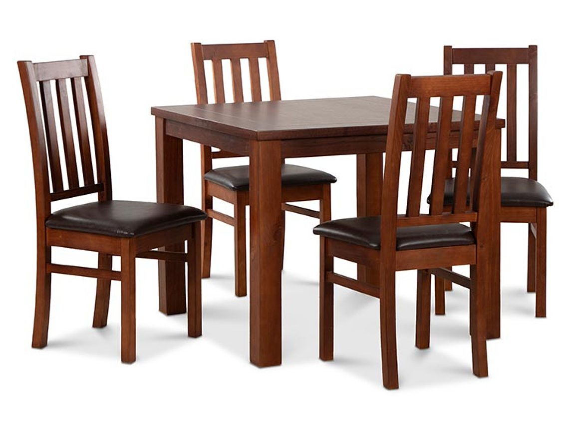 JUEGO DE COMEDOR CIC ÑUBLE 4 SILLAS CARAMELO NEGRO 1