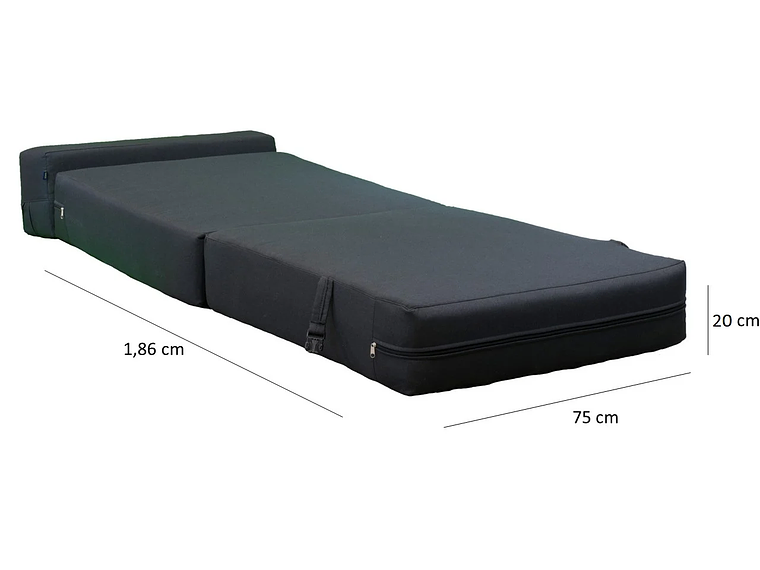 SOFÁ GAEX ESPUMA LINO NEGRO CAMA 3