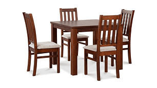 JUEGO DE COMEDOR CIC ÑUBLE 4 SILLAS CARAMELO BEIGE