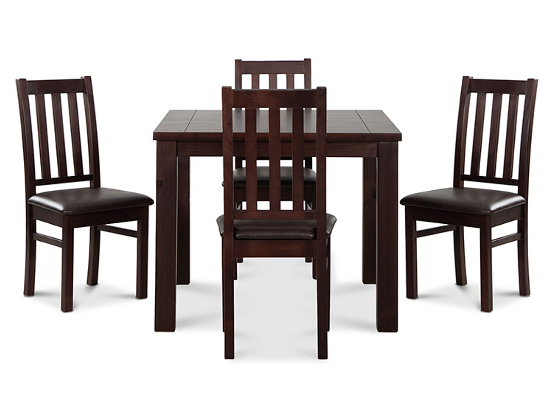 JUEGO DE COMEDOR CIC ÑUBLE 4 SILLAS CHOCOLATE NEGRO 1