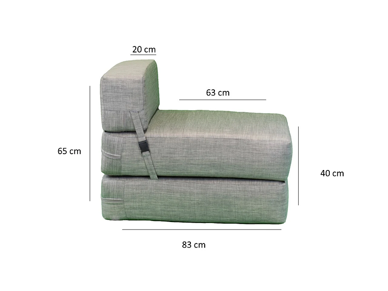 SOFÁ GAEX ESPUMA LINO GRIS CAMA 2