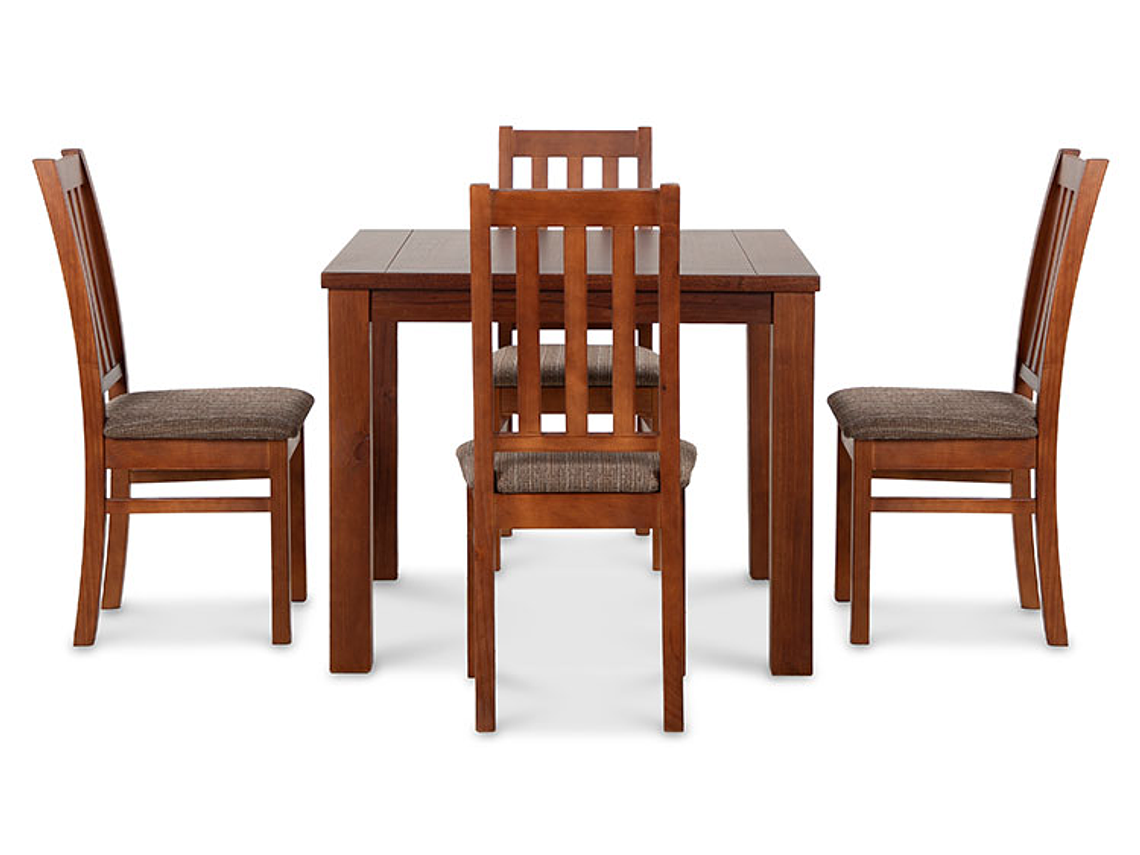 JUEGO DE COMEDOR CIC ÑUBLE 4 SILLAS CARAMELO CAFÉ 1