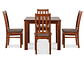 JUEGO DE COMEDOR CIC ÑUBLE 4 SILLAS CARAMELO CAFÉ - Miniatura 1