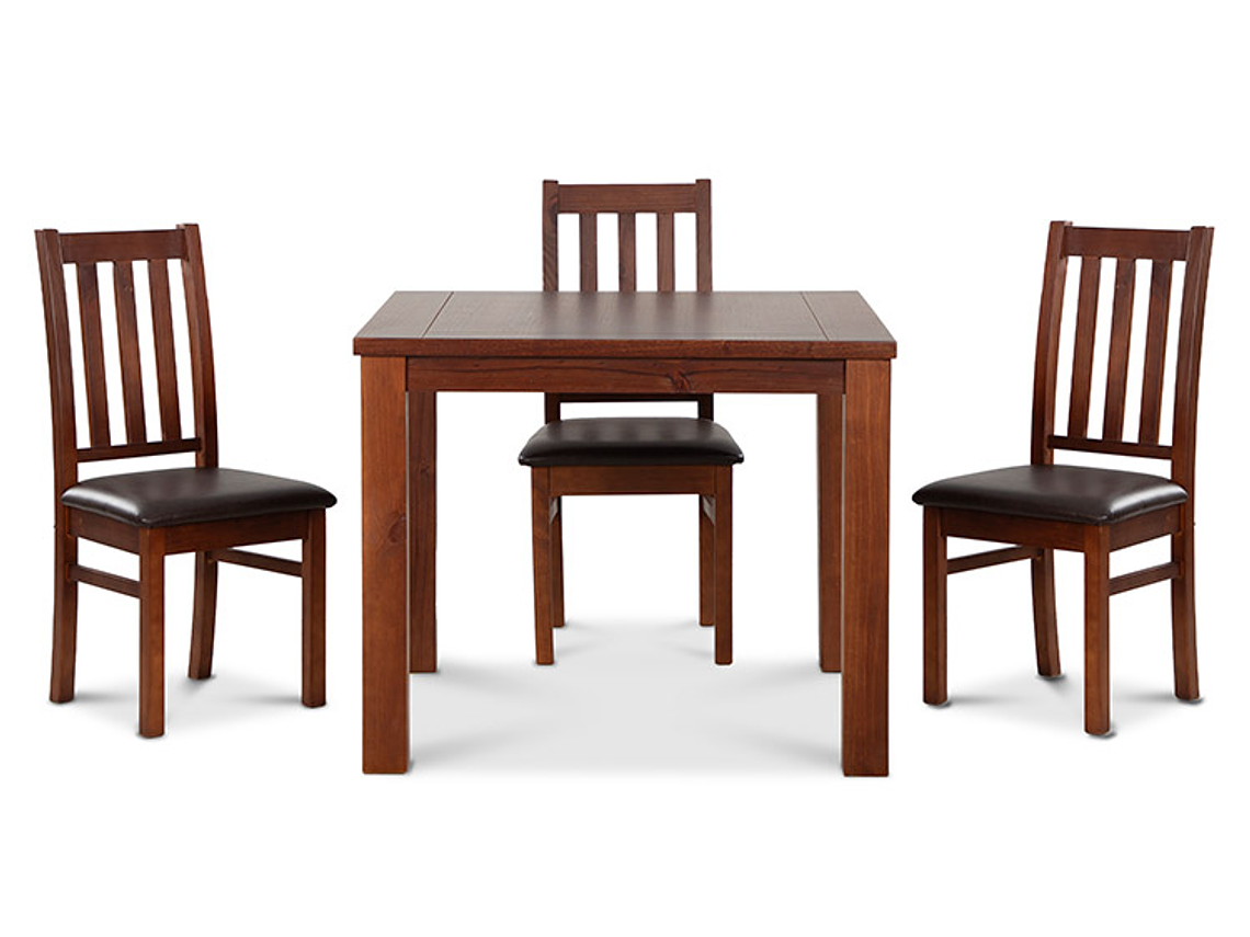 JUEGO DE COMEDOR CIC ÑUBLE 4 SILLAS CARAMELO NEGRO 8