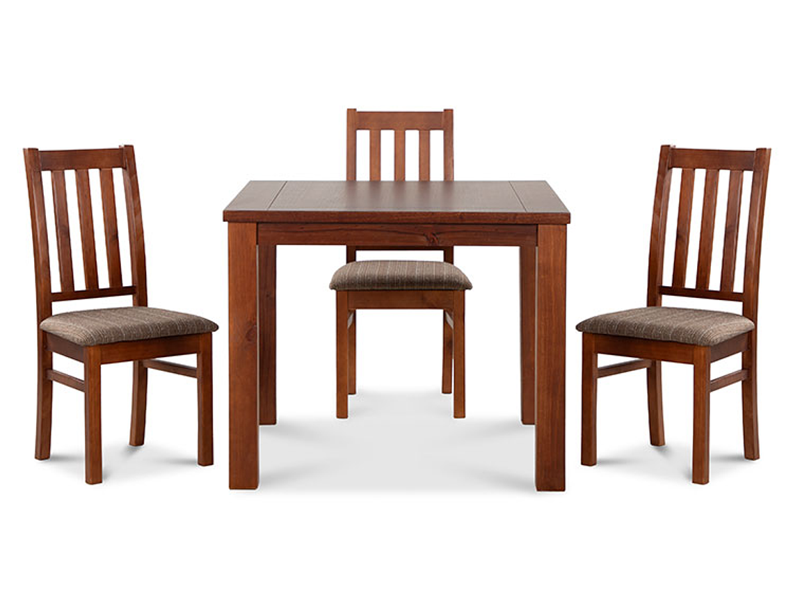 JUEGO DE COMEDOR CIC ÑUBLE 4 SILLAS CARAMELO CAFÉ 8