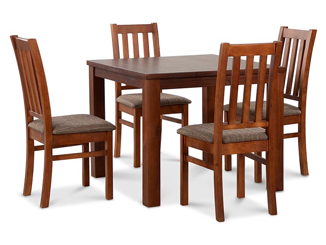 JUEGO DE COMEDOR CIC ÑUBLE 4 SILLAS CARAMELO CAFÉ 9