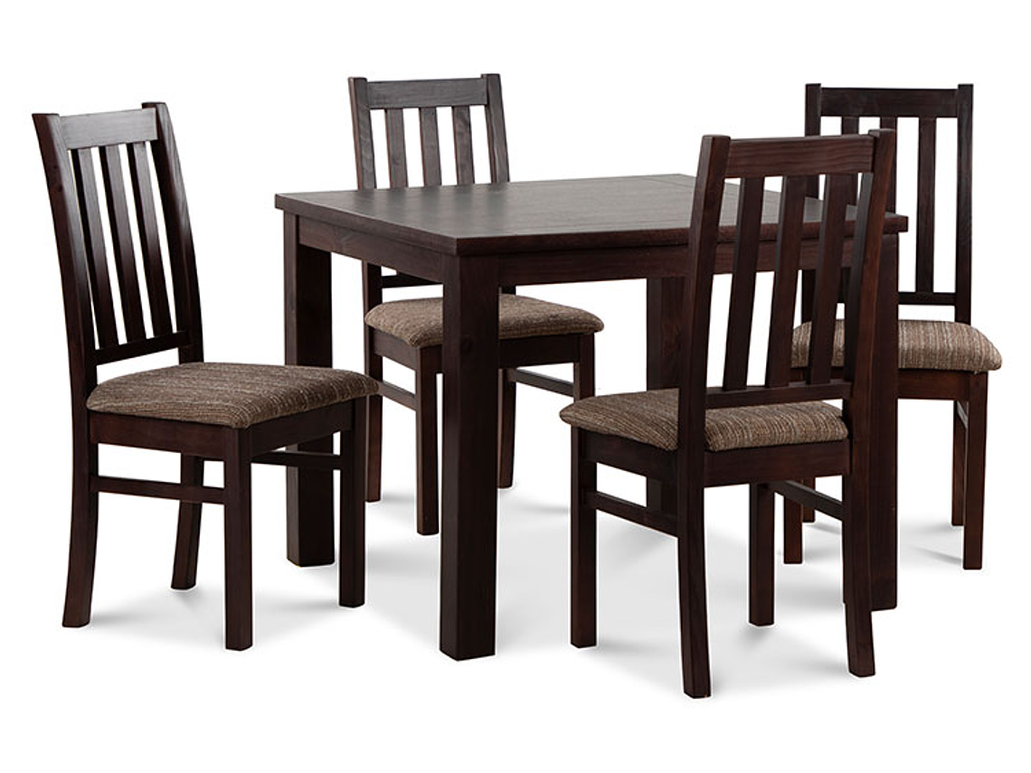 JUEGO DE COMEDOR CIC ÑUBLE 4 SILLAS CHOCOLATE CAFÉ 1