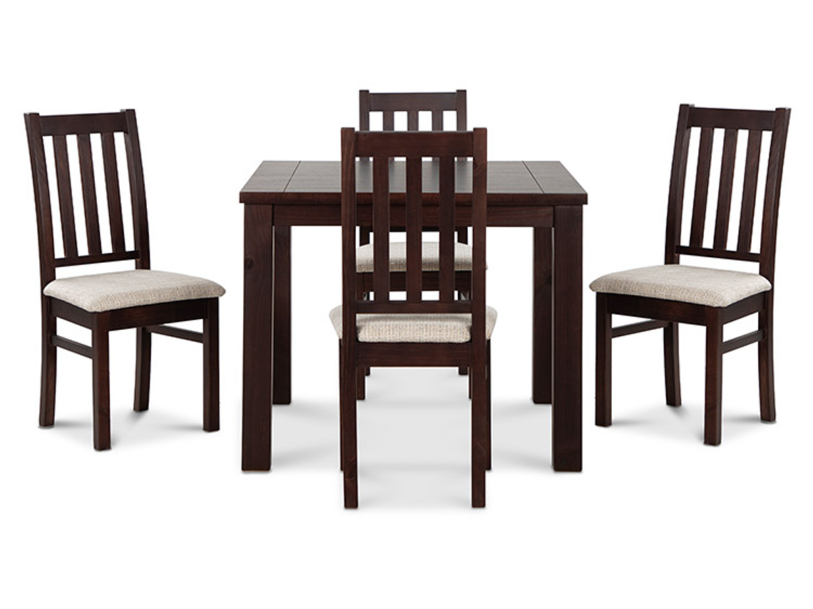 JUEGO DE COMEDOR CIC ÑUBLE 4 SILLAS CHOCOLATE BEIGE 7