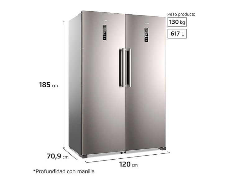 REFRIGERADOR FENSA BOTTOM FREEZER NO FROST 355 L TWIN RTI4S 3