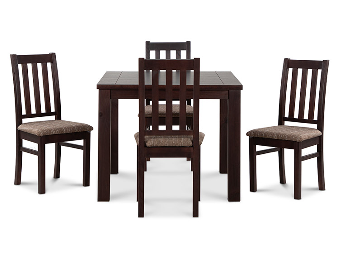 JUEGO DE COMEDOR CIC ÑUBLE 4 SILLAS CHOCOLATE CAFÉ 4