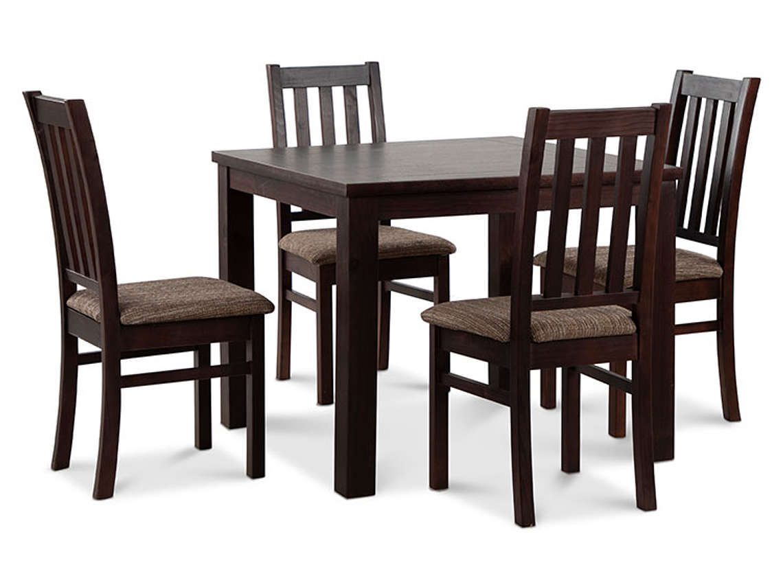 JUEGO DE COMEDOR CIC ÑUBLE 4 SILLAS CHOCOLATE CAFÉ 12