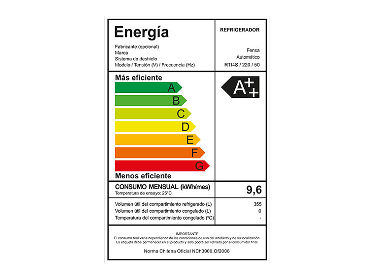 REFRIGERADOR FENSA BOTTOM FREEZER NO FROST 355 L TWIN RTI4S 13