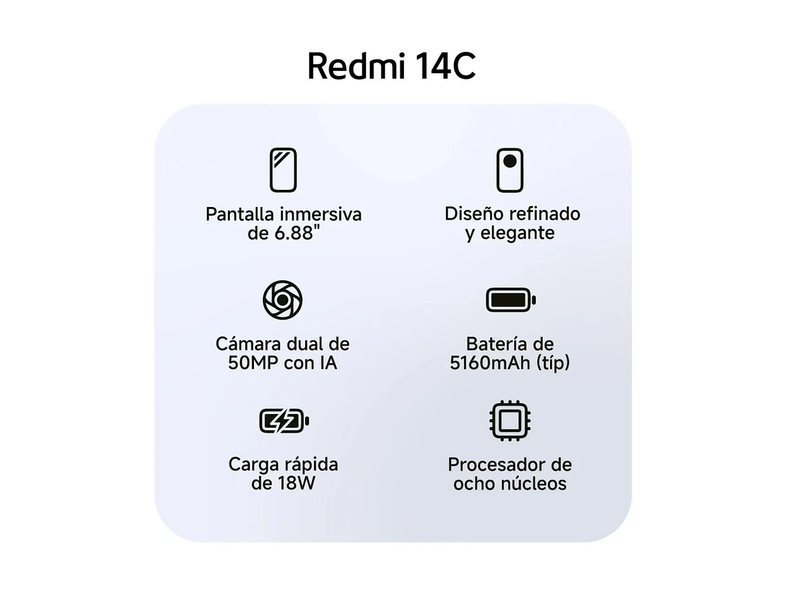 CELULAR XIAOMI REDMI 14C 4GB 256GB MIDNIGHT BLACK 8