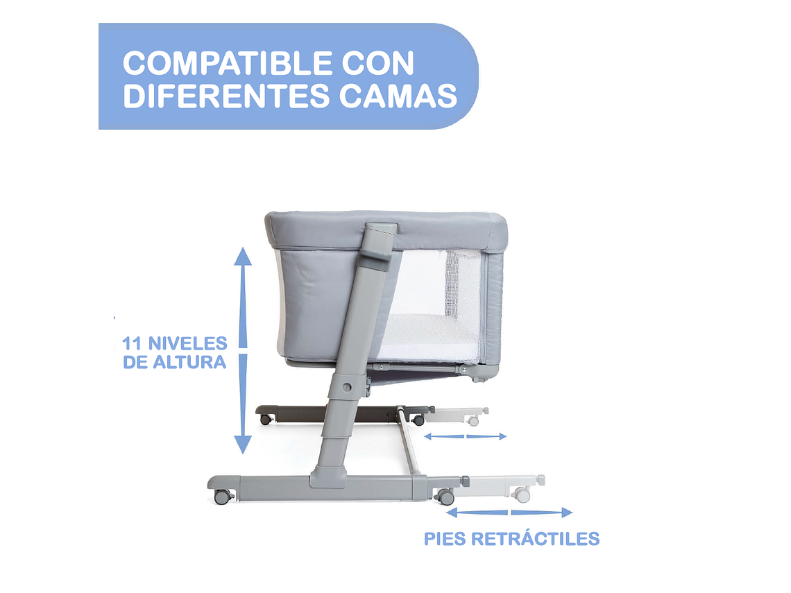 CUNA COLECHO NEXT2ME MAGIC EVO DARK GREY CHICCO 2