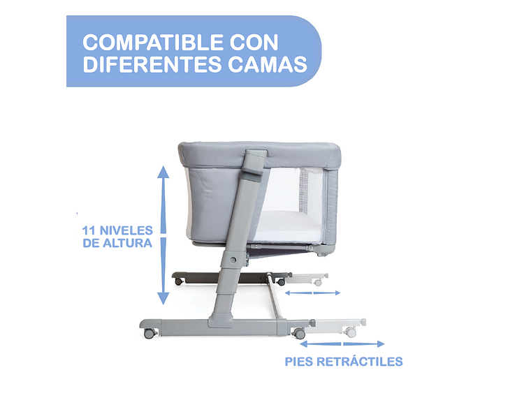 CUNA COLECHO NEXT2ME MAGIC EVO DARK GREY CHICCO 2