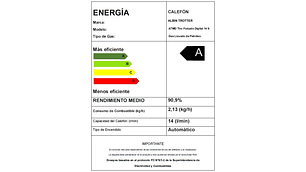 CALEFONT TIRO FORZADO, DIGITAL, 14 LITROS, GAS LICUADO