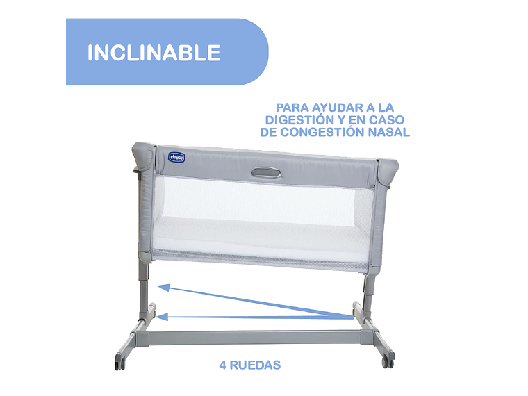 CUNA COLECHO NEXT2ME MAGIC EVO DARK GREY CHICCO 6