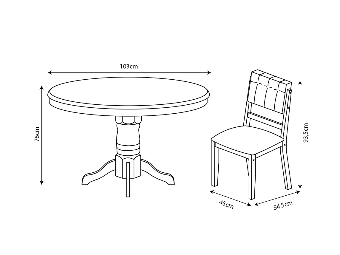 JUEGO DE COMEDOR RODAS 4 SILLAS 3