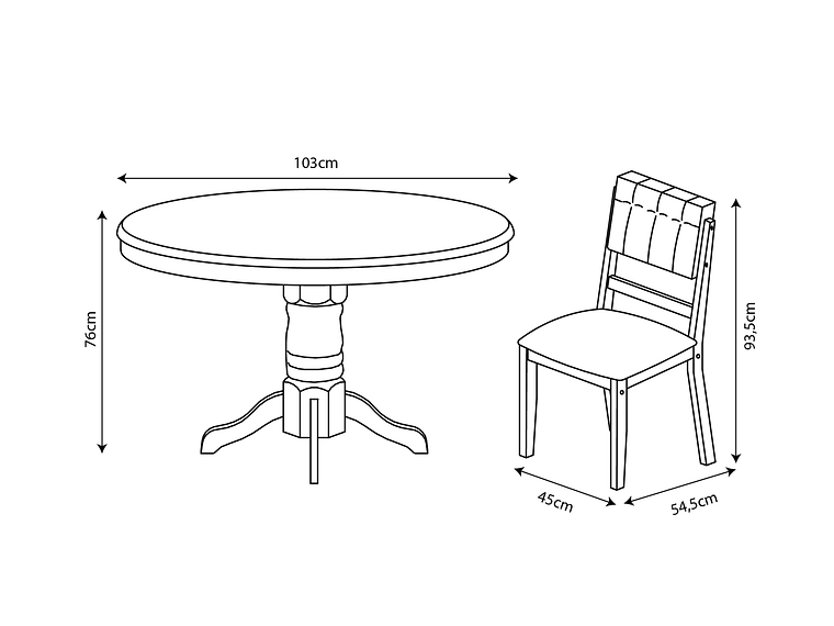 JUEGO DE COMEDOR RODAS 4 SILLAS 3