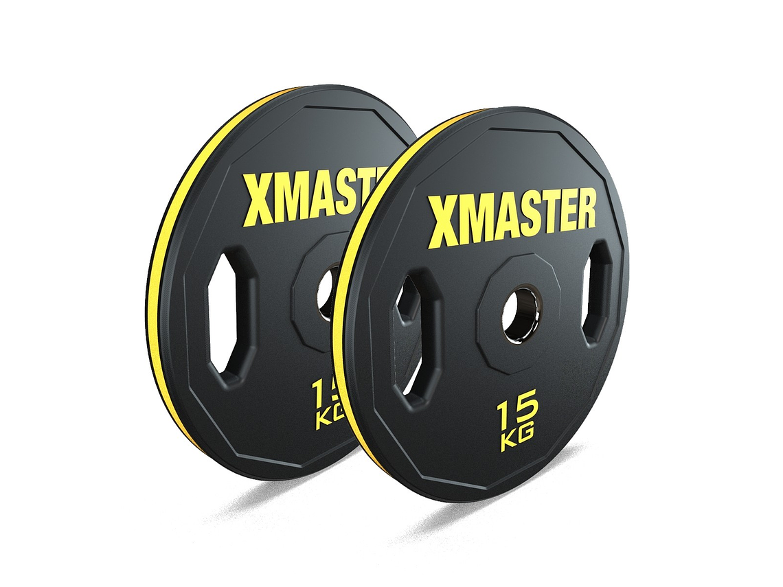 Par Discos Olímpicos Rubber Hand Grip 15kg | XMASTER 1